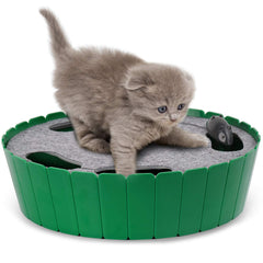 Pawaboo interactive cat toy with running mouse, angle 1, promotes active indoor play and hunting skills.