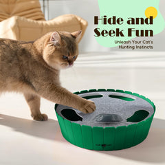 Pawaboo interactive cat toy with running mouse, angle 2, encourages stalking and quick reflexes during play.