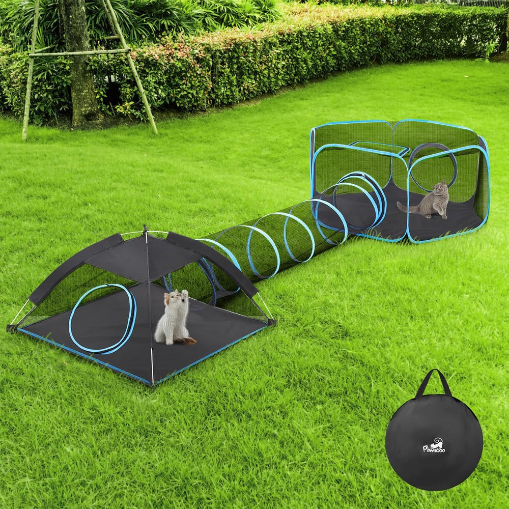 Pawaboo outdoor cat enclosure patio-ready setup for yards balconies or trips