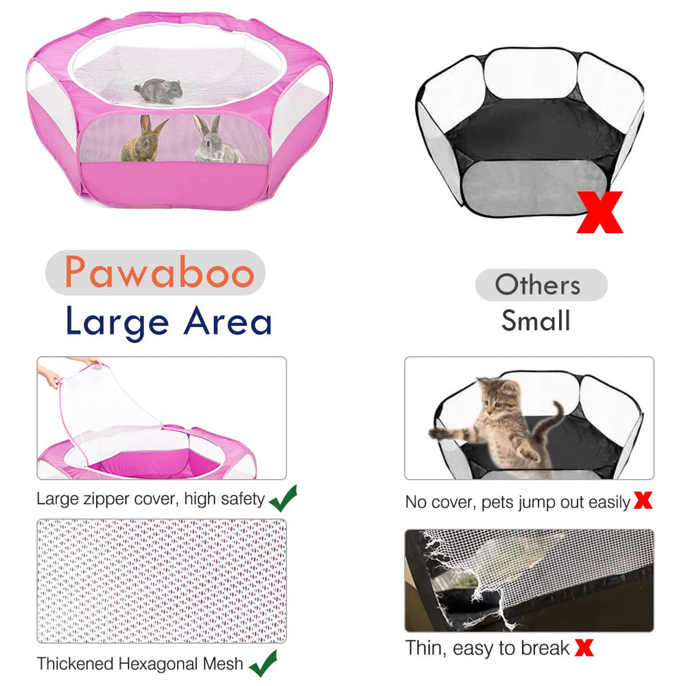 Pawaboo playpen dual zip top for easy access and cord passage.