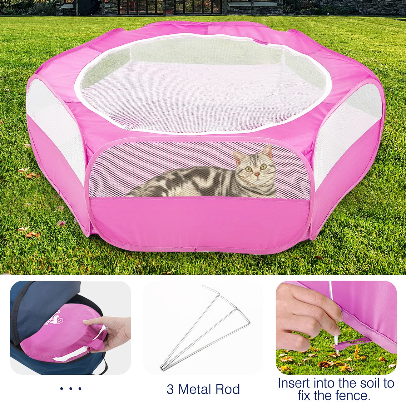 Pawaboo playpen folded compact for travel and storage.