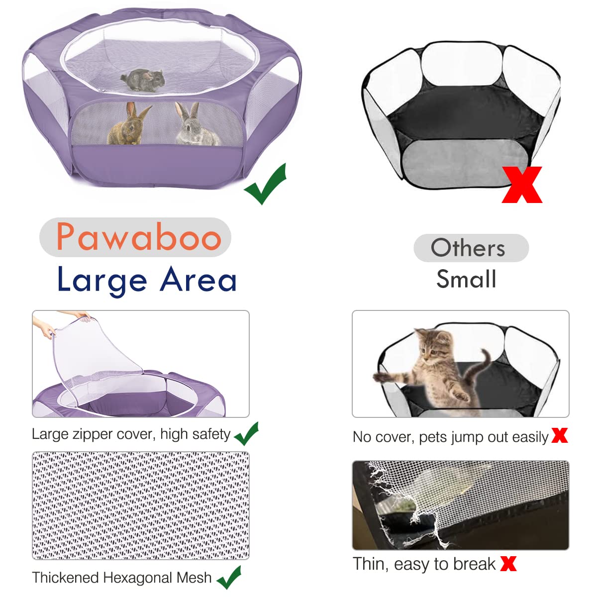 Pawaboo playpen pop out frame enables quick setup outdoors.