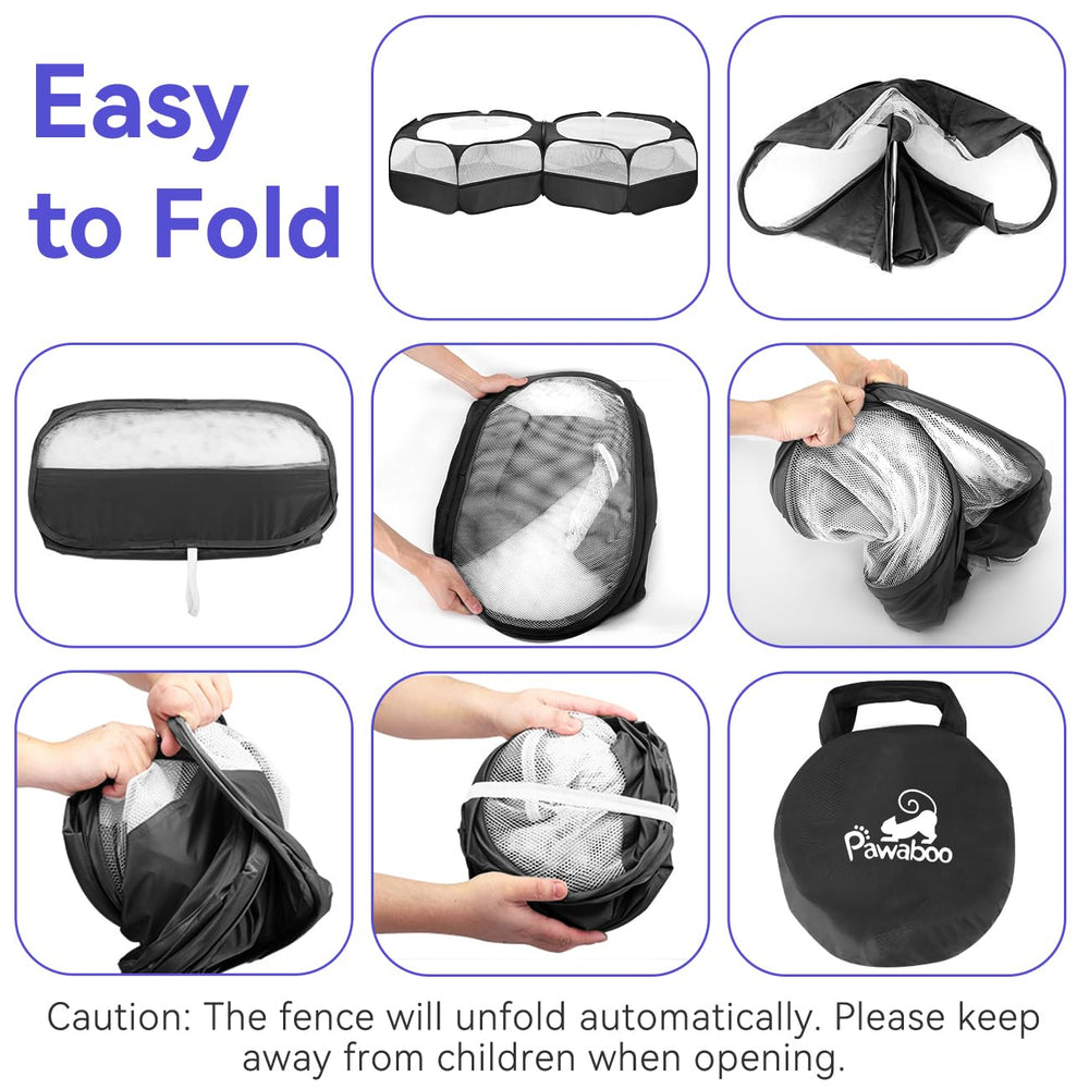 Pawaboo playpen pops open quickly for easy setup.
