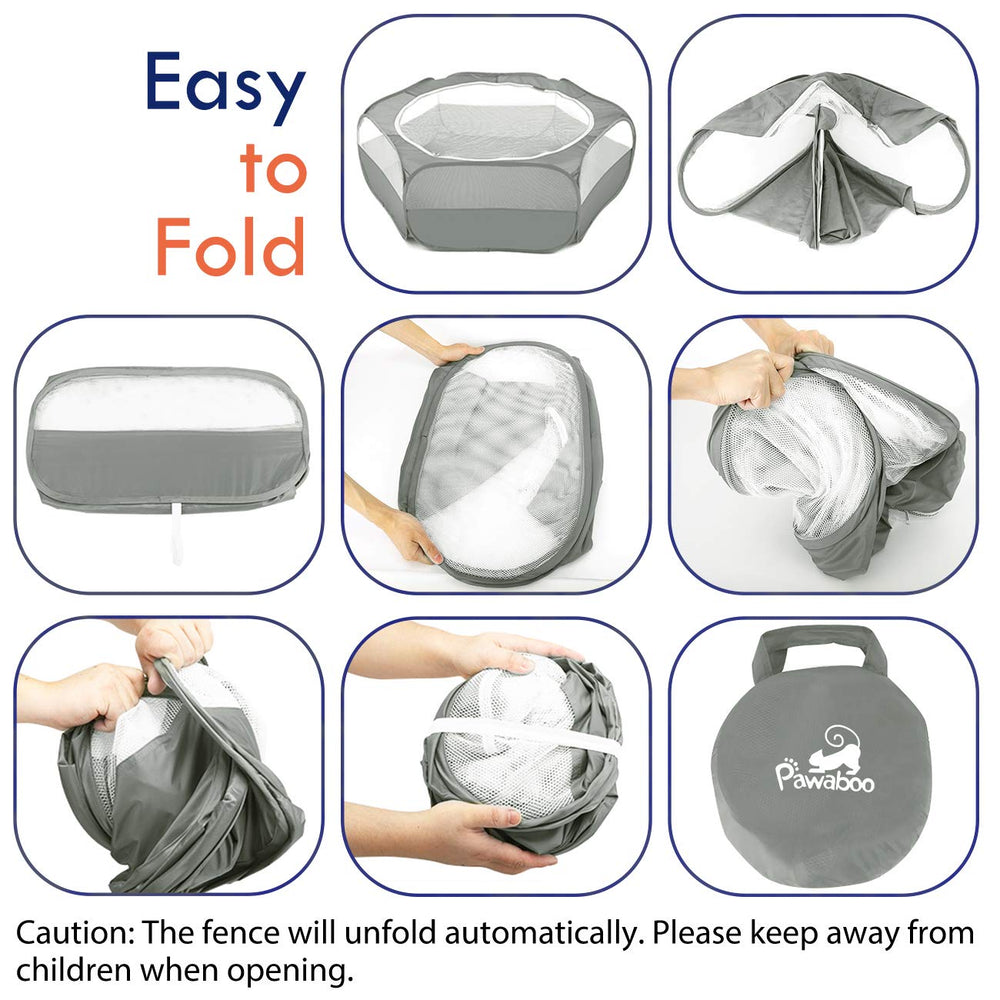 Pawaboo playpen top mesh with dual zipper for easy access