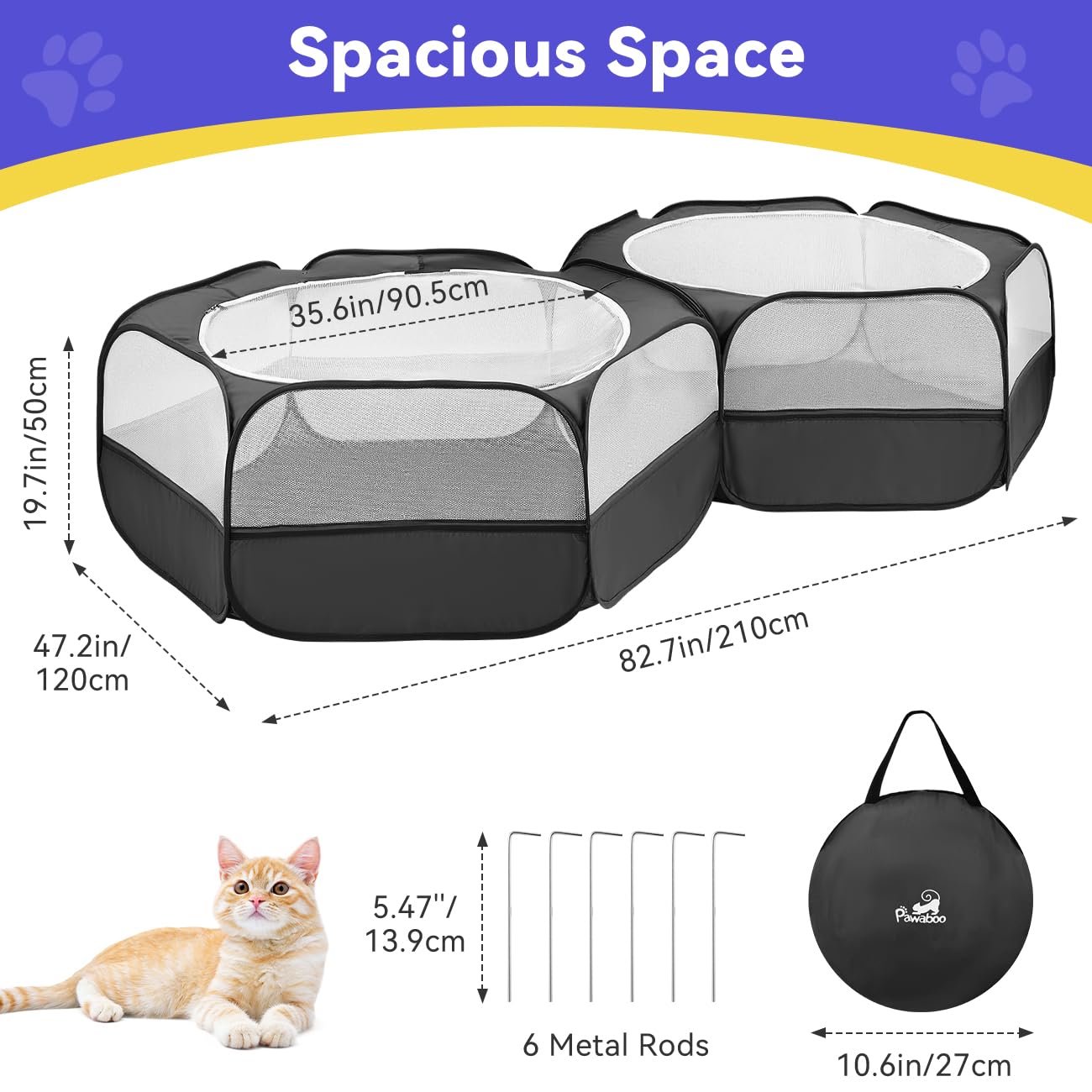 Pawaboo playpen with upgraded mesh resists chewing and improves ventilation.