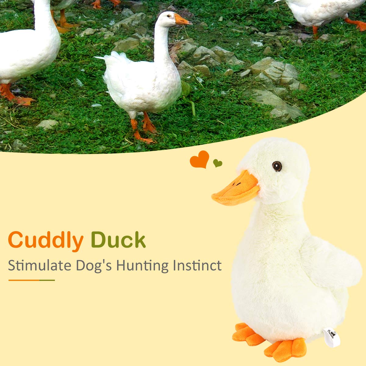Pawaboo plush duck body with crinkle paper for attention