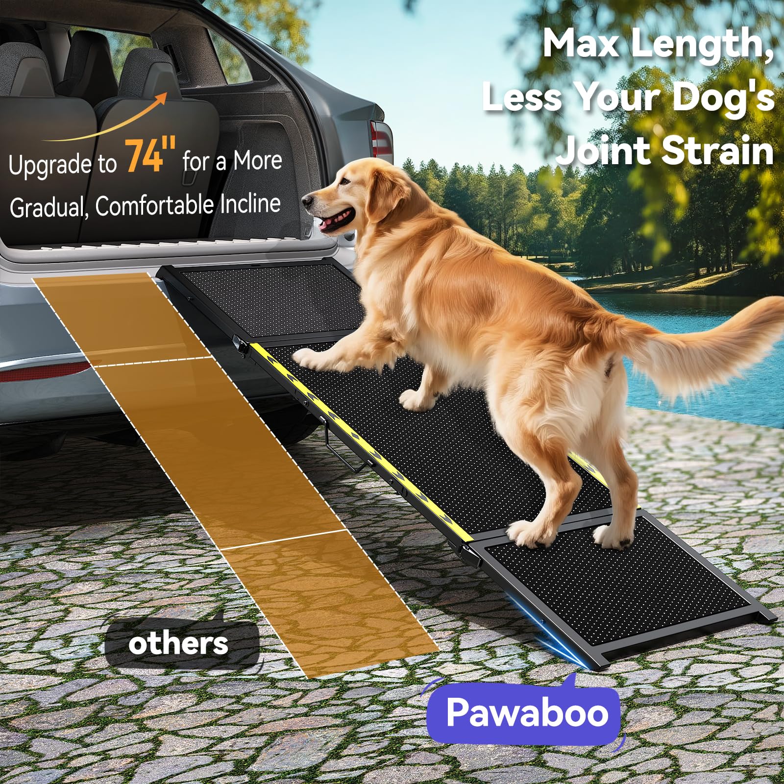 Pawaboo portable ramp for cars, SUVs, trucks, and RVs