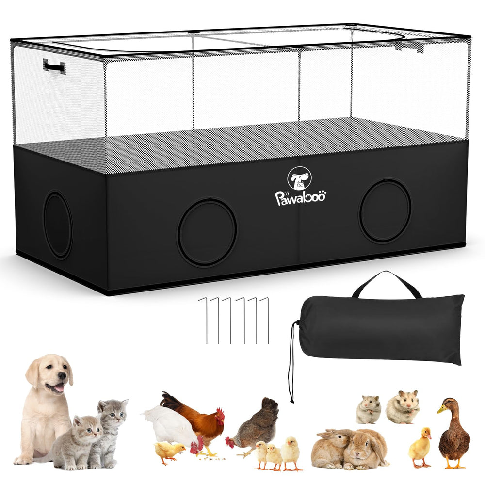 Pawaboo small animal playpen frame with fiberglass supports ensures sturdy setup