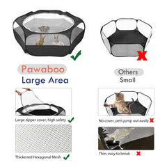 Pawaboo playpen dual-zip top opening provides easy access and cord passage.