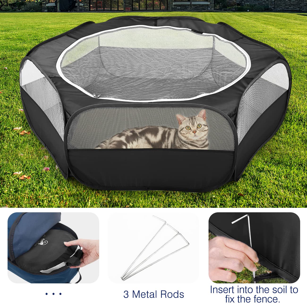 Pawaboo playpen folded compact design for convenient travel and storage.