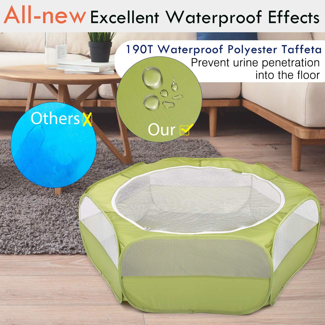 Pawaboo foldable playpen in folded form demonstrates portability and compact storage.
