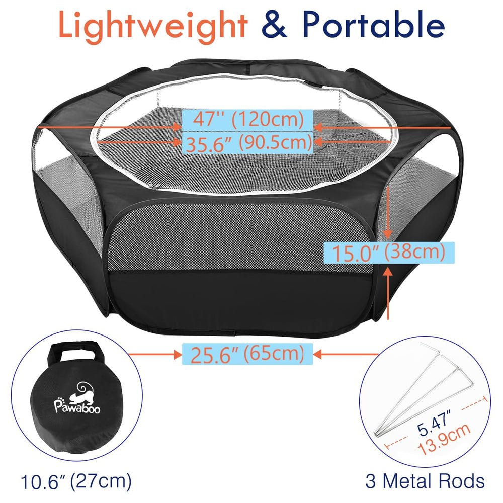 Pawaboo playpen unfolded spacious area for multiple small pets.