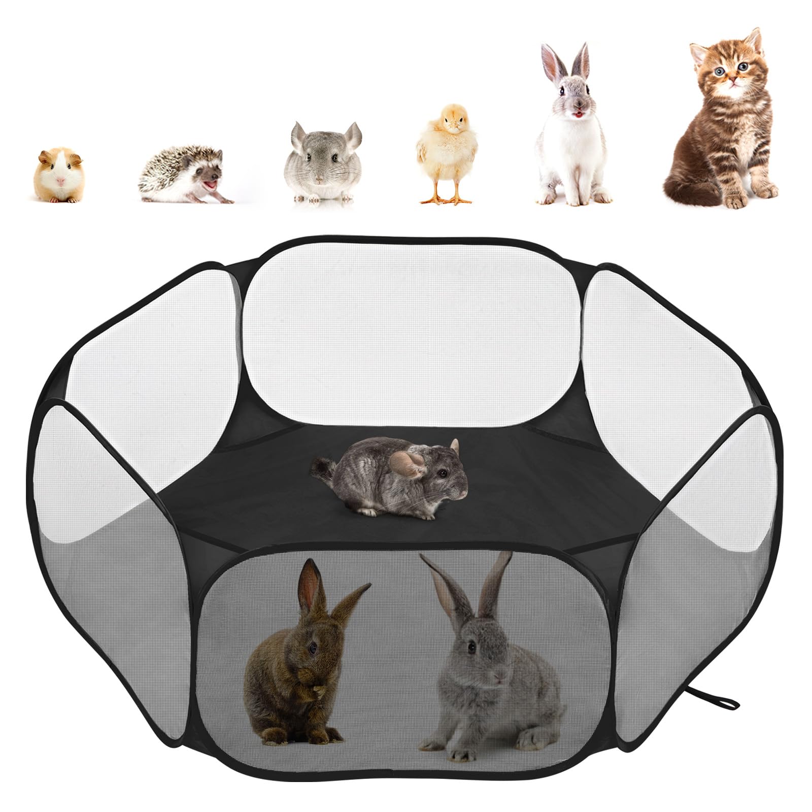 Pawaboo small-animals-playpen with steel-frame for sturdy containment.