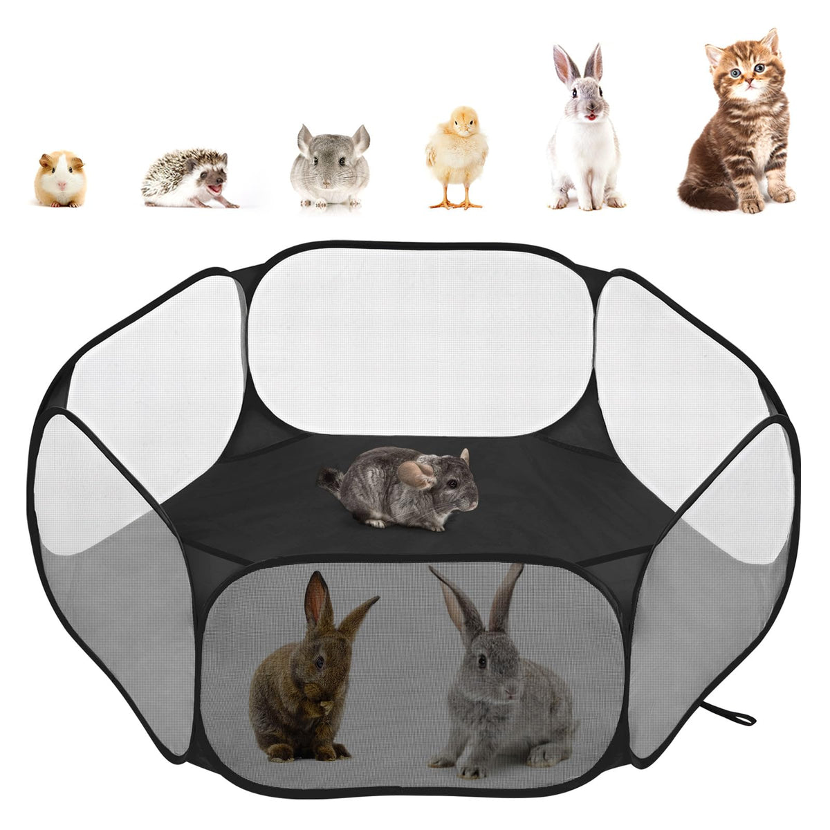 Pawaboo small-animals-playpen with steel-frame for sturdy containment.