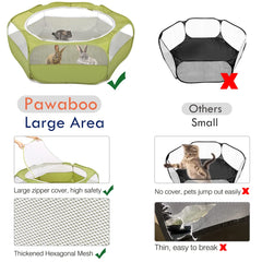 Pawaboo playpen top mesh with zipper shows easy access during playtime.
