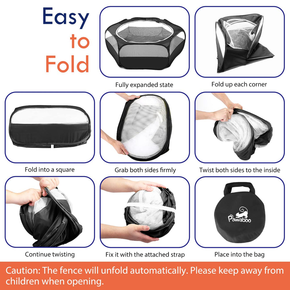 Pawaboo playpen waterproof bottom helps keep floors clean during outdoor use.