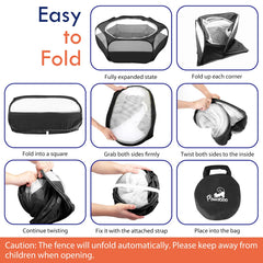 Pawaboo playpen waterproof bottom helps keep floors clean during outdoor use.