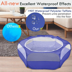 Pawaboo waterproof bottom pet playpen prevents floor staining.