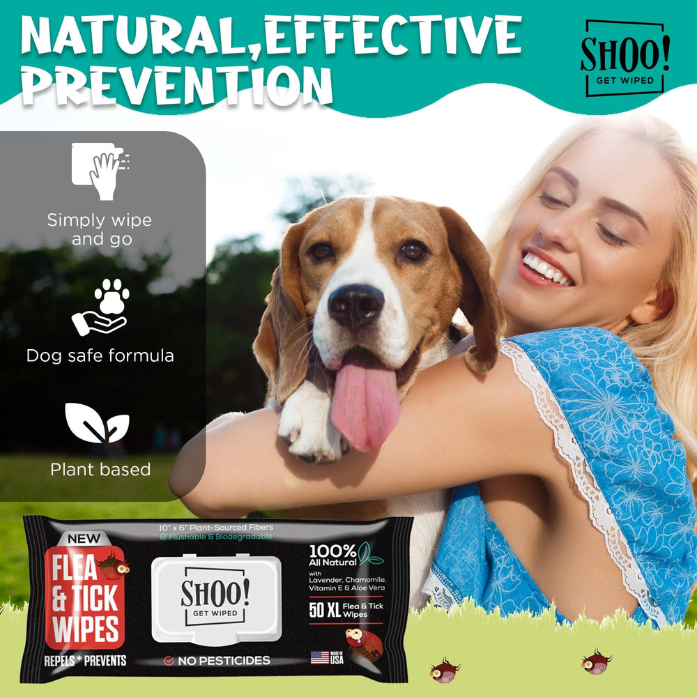 Pawadise Shoo! wipes travel-friendly two-pack for hikes and walks.