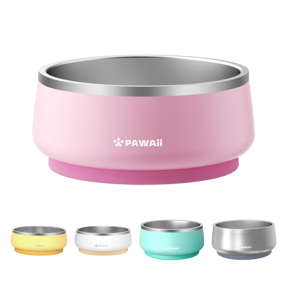 Pawaii dog bowl double-wall stainless steel keeps meals cool and reduces condensation.