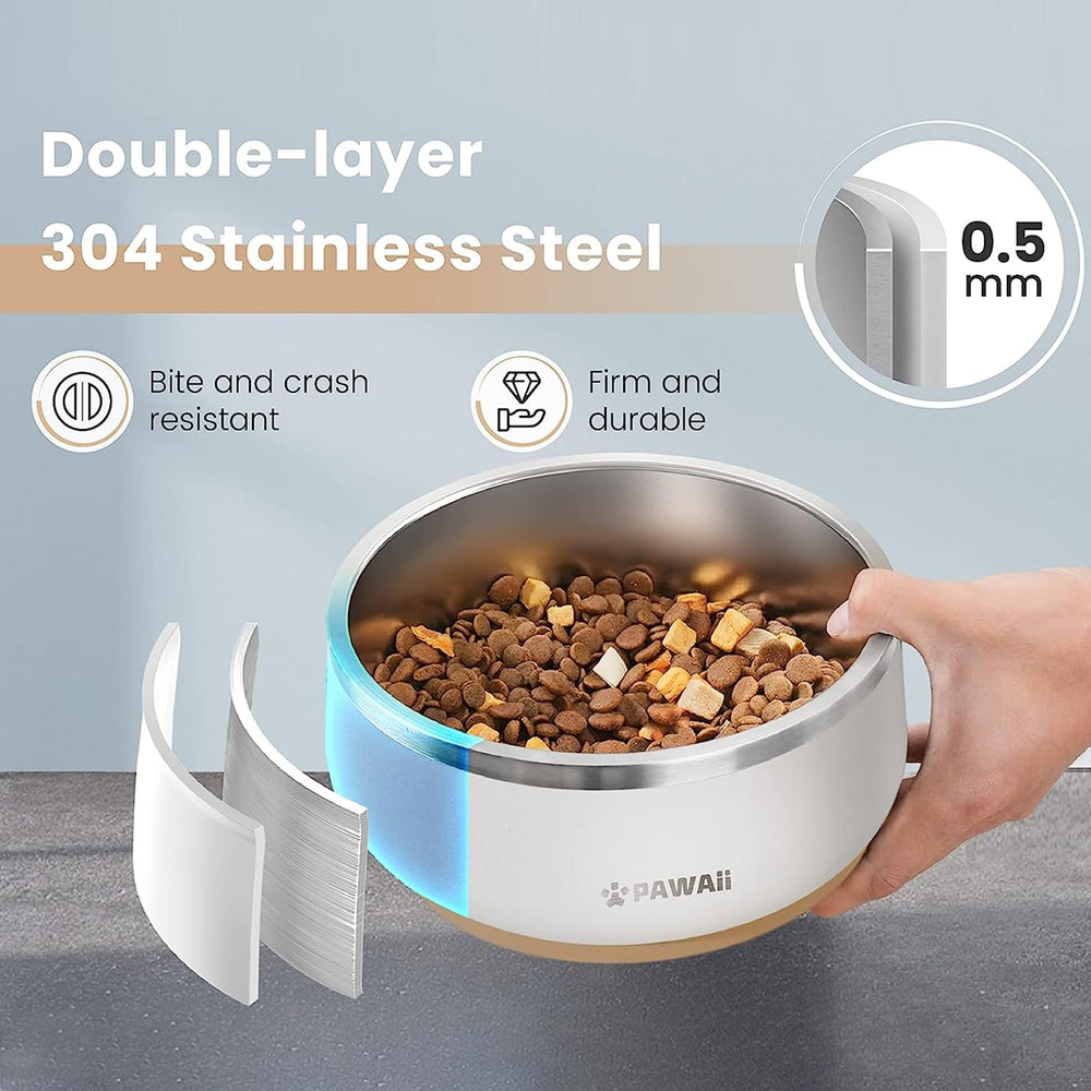 Pawaii dog bowl includes an ID tag for quick pet identification.