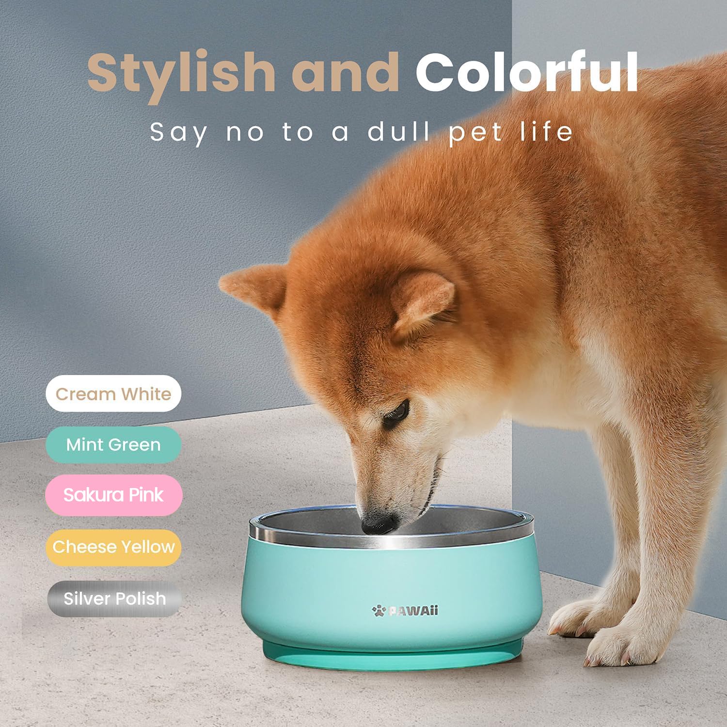 Pawaii dog bowl suitable for indoor and outdoor use