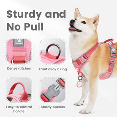 Pawaii No Pull Harness with digital ID tag and QR code for quick contact sharing.