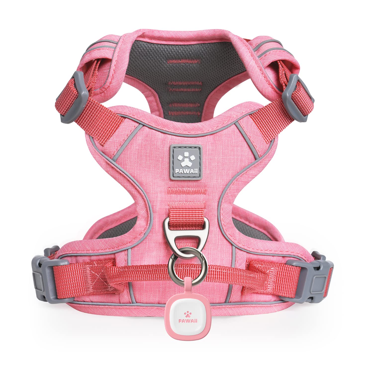 Pawaii No Pull Harness with front O-Ring for controlled walks and steady leash guidance.