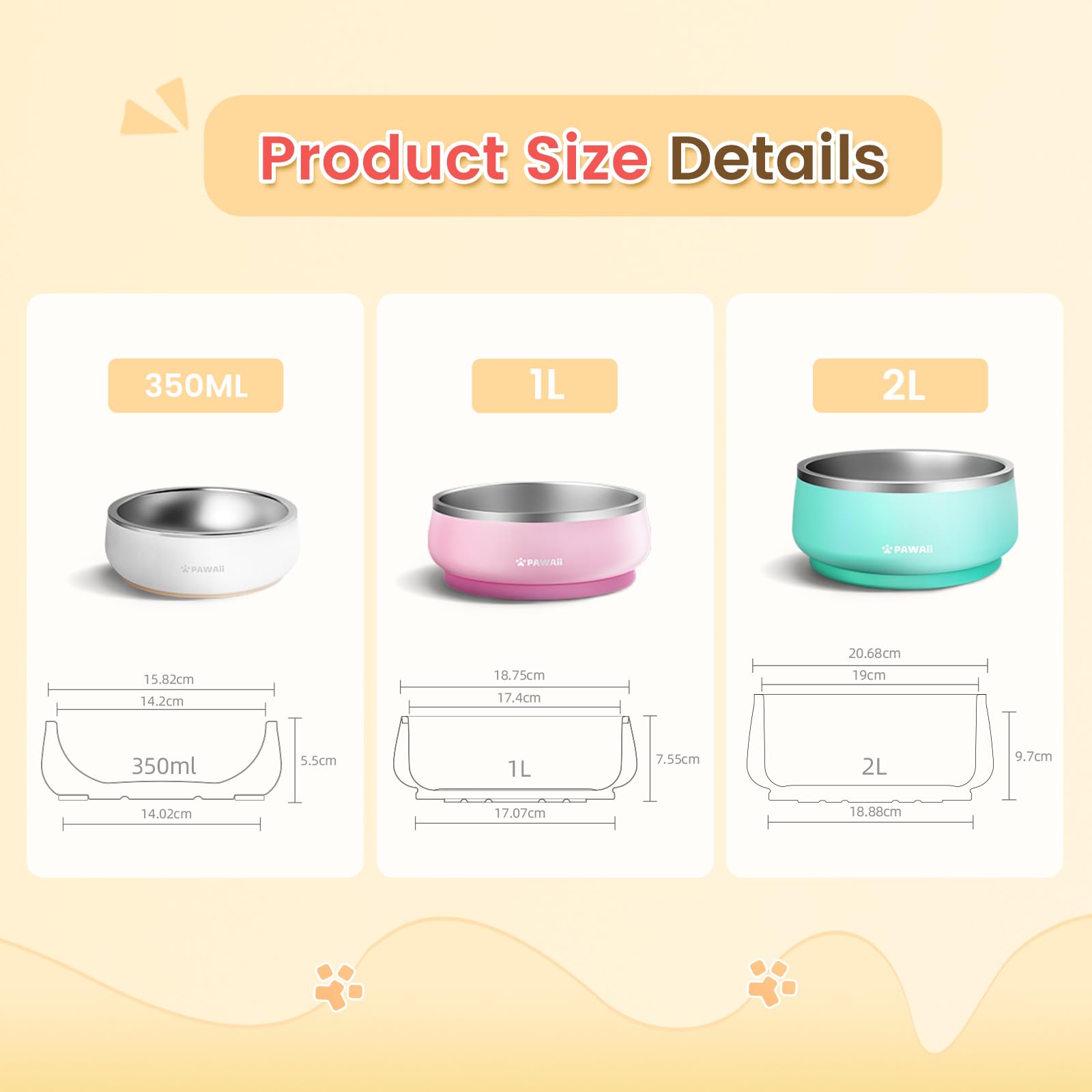 Pawaii 12 oz bowl with separate compartments for meals