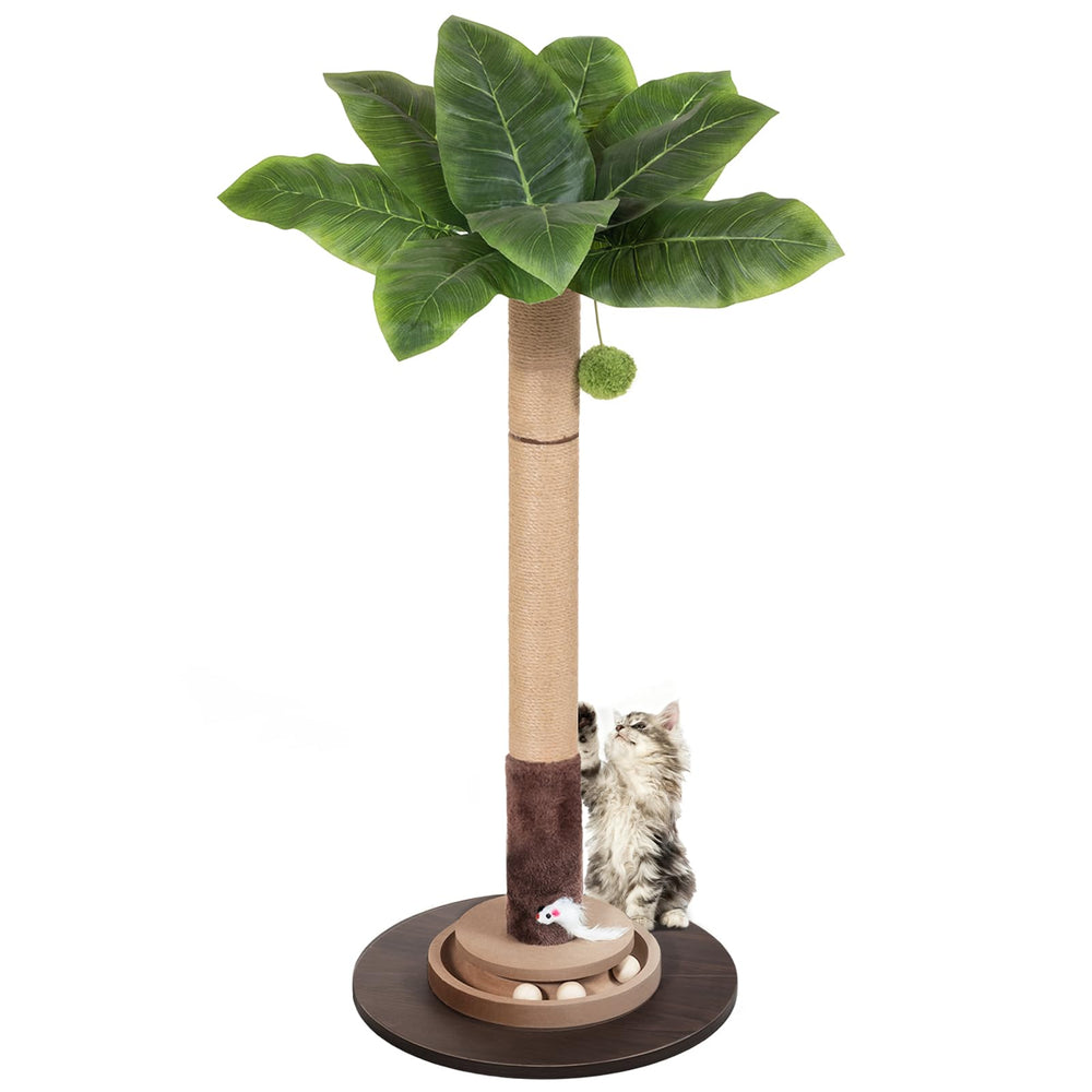 Pawalaya 35-inch cat scratching post with durable sisal rope for claw care.