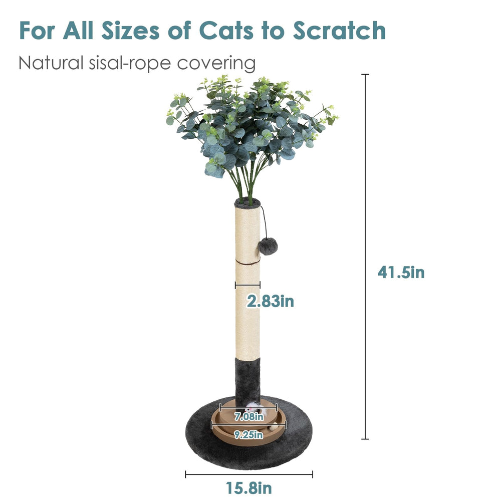 Pawalaya eucalyptus sisal rope cat tree showcasing durable scratching surface.
