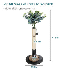 Pawalaya eucalyptus sisal rope cat tree showcasing durable scratching surface.