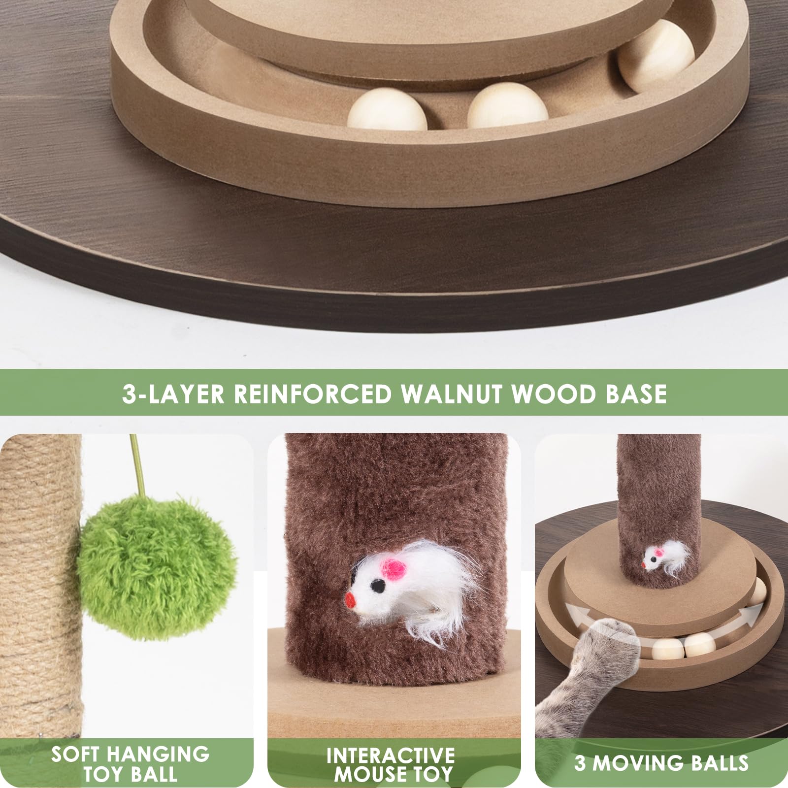 Pawalaya modern-design cat tree, easy to assemble for quick home setup.