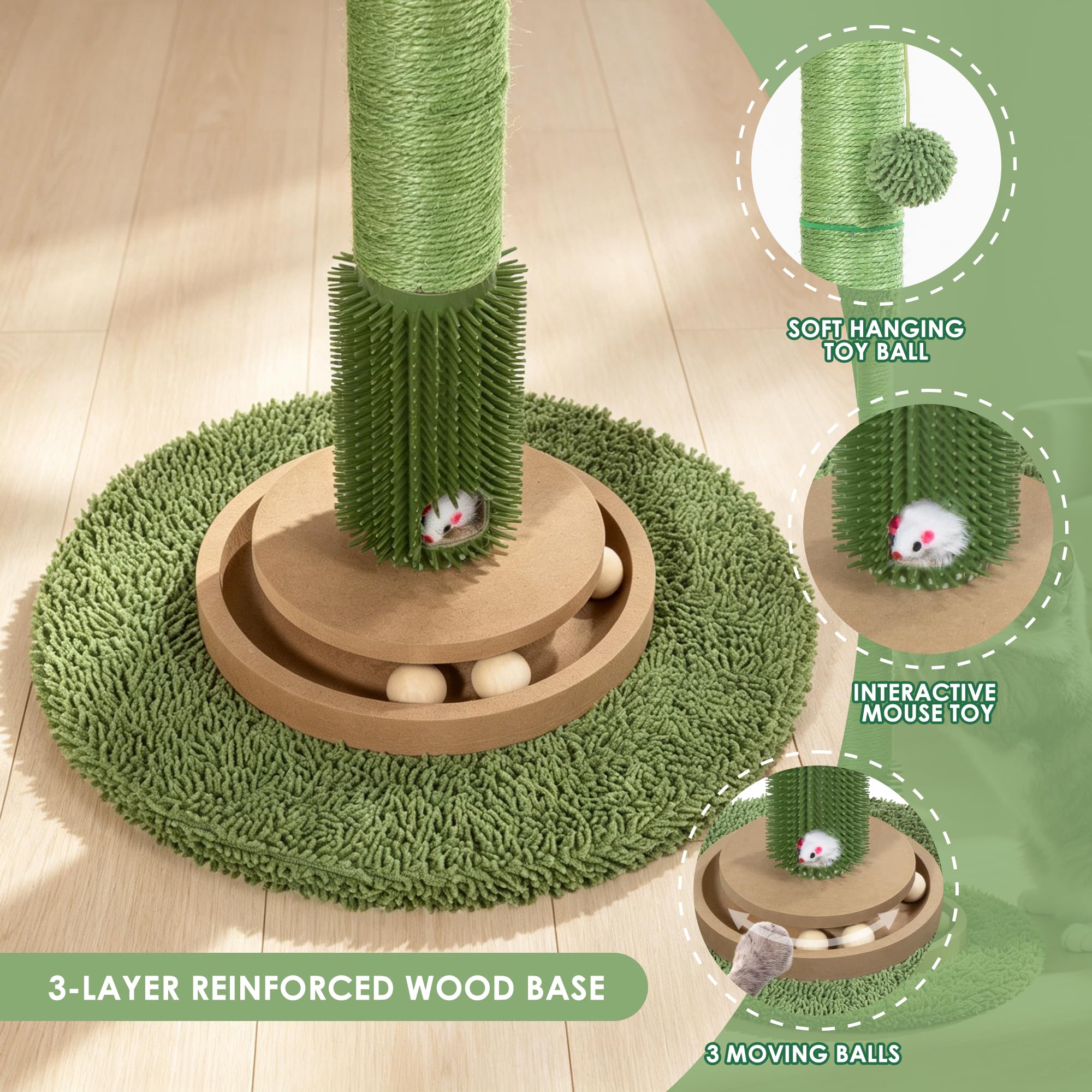 Pawalaya two-tier cat toy board invites interactive play with moving balls.