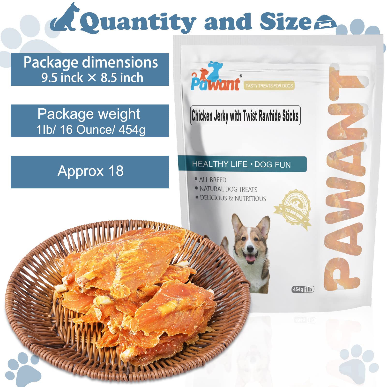 Pawant 32 oz packaging offers value and plenty of chews