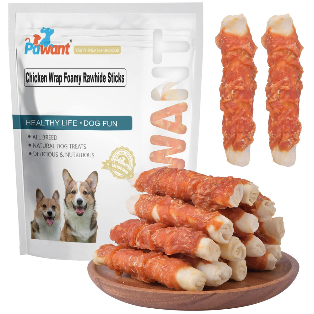 Pawant chicken-wrapped rawhide roll dog chew for training rewards and long-lasting entertainment