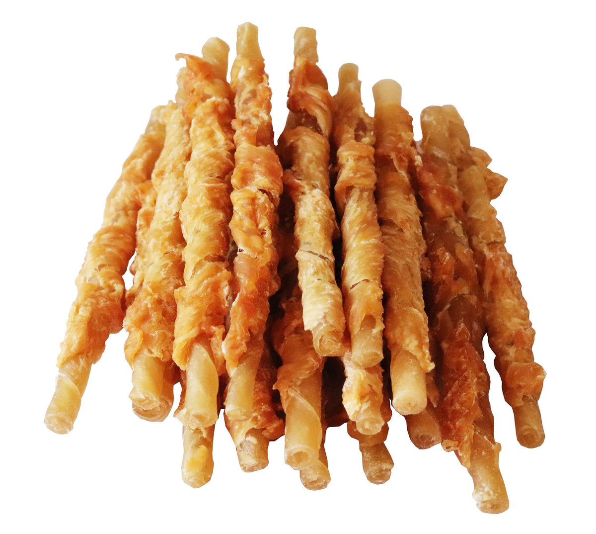 Pawant chicken-wrapped rawhide twists in a 1lb bag, ideal for training rewards.