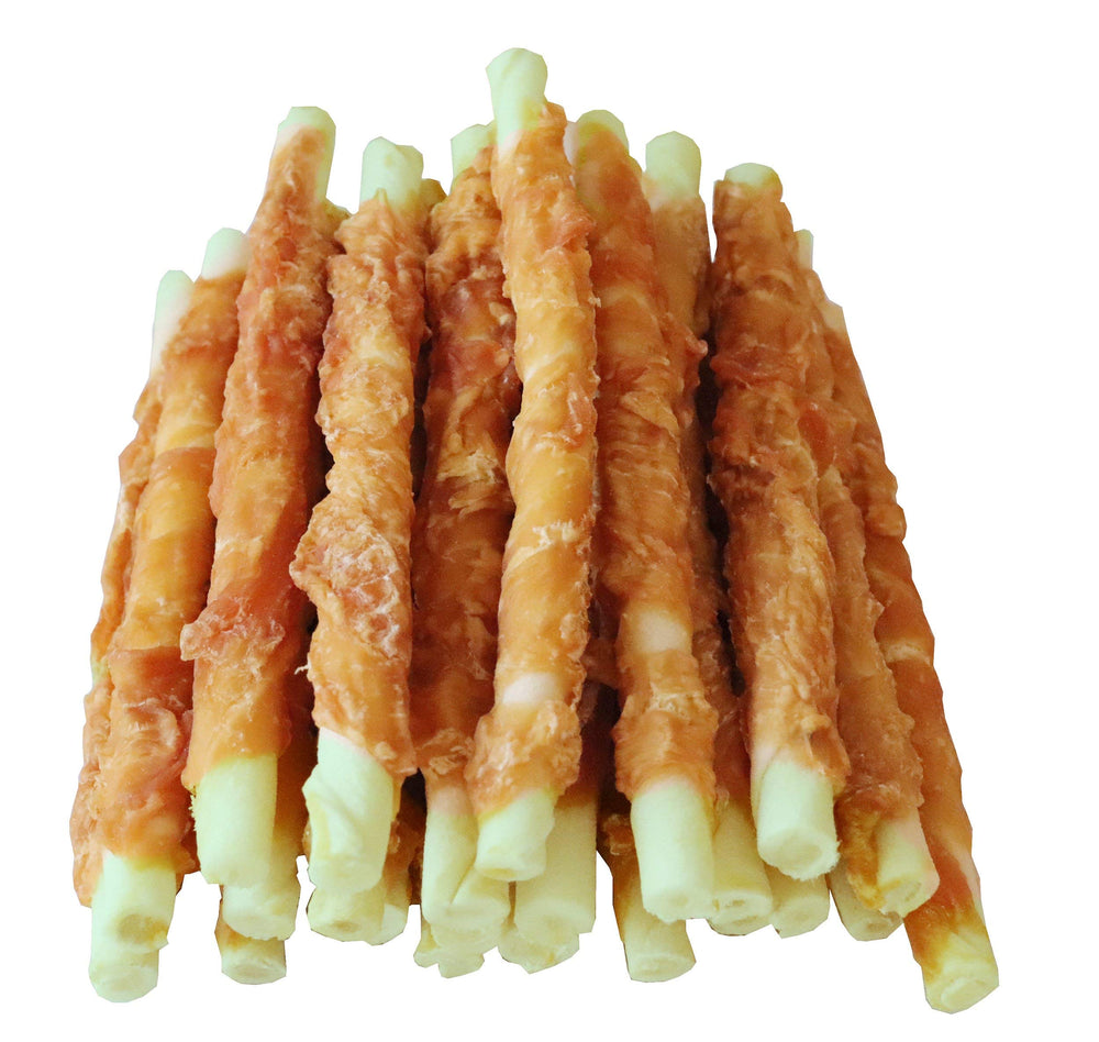 Pawant Puppy Training Snacks chicken wrapped rawhide stick for focused chewing and training