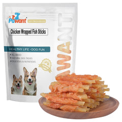 Pawant soft chews rawhide-free dog treat close-up with real chicken flavor.