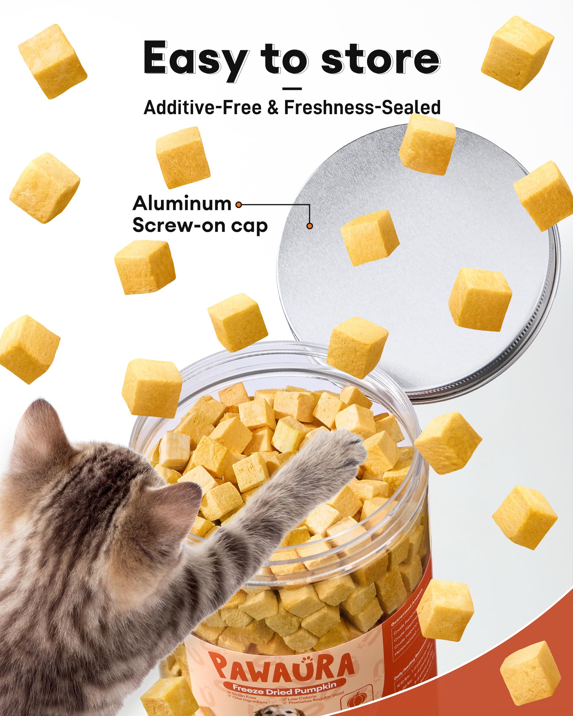 Pawaura pumpkin treats toppers add flavor and fiber to meals.