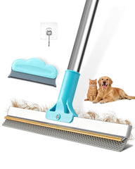 Pawbena Carpet Rake dual-edge scraper and silicone captures embedded pet hair on rugs.