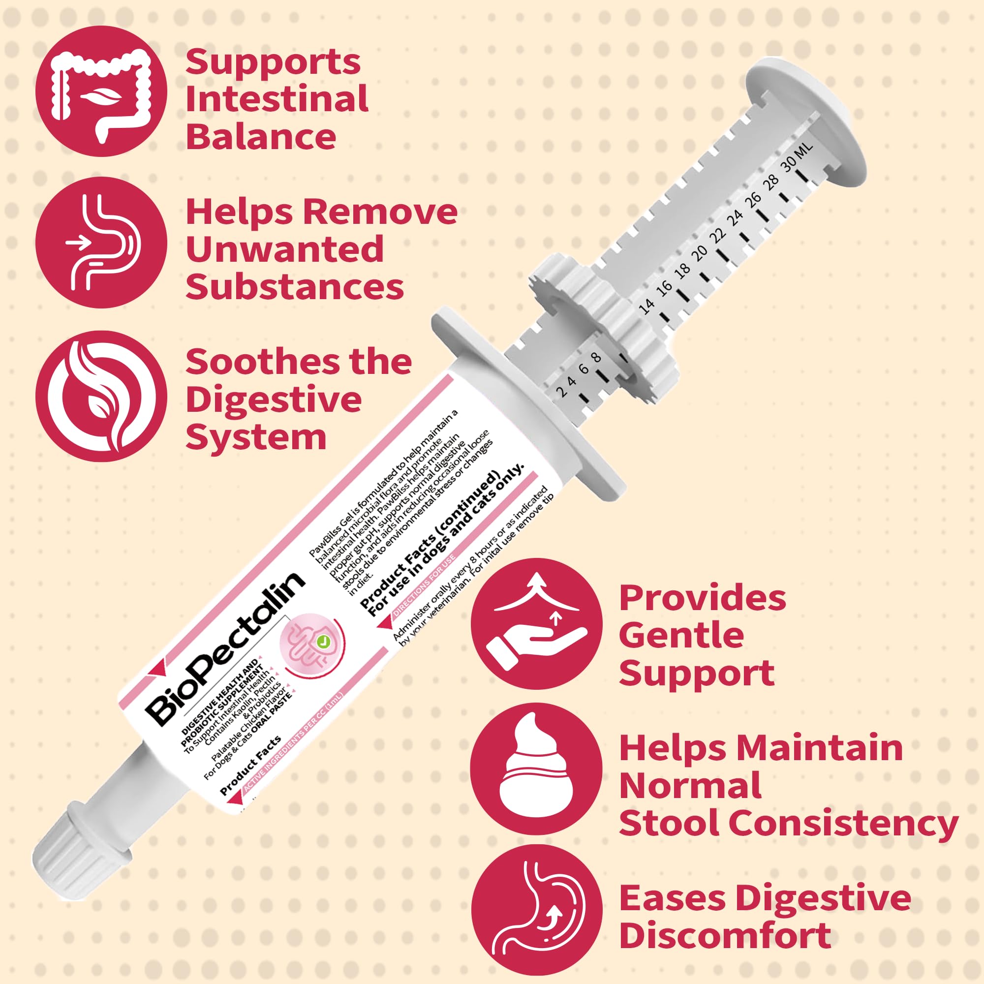 PawBliss paste used with cat for gentle tummy support
