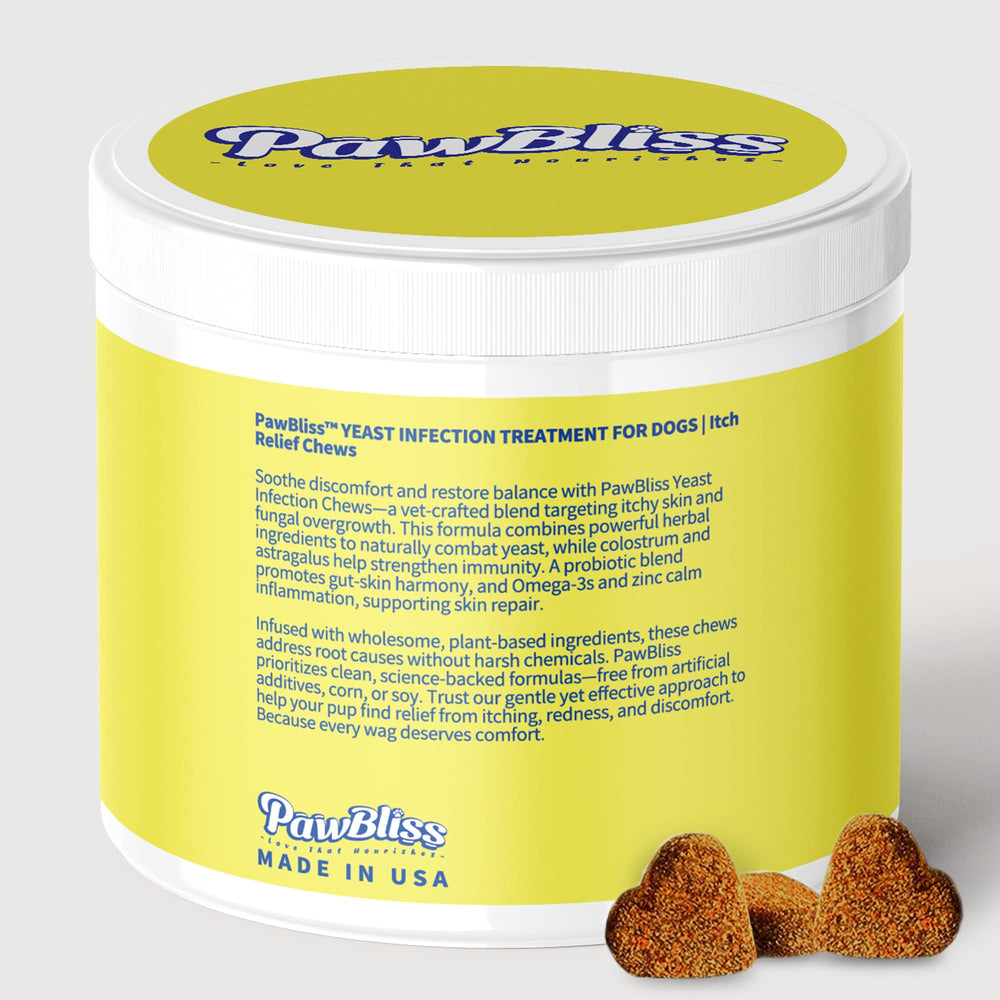 PawBliss packaging label with serving guidance.