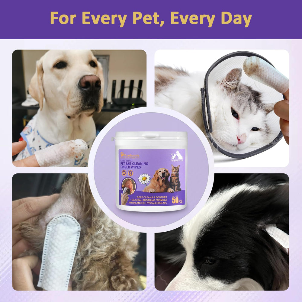 PawBubble Ear Wipes come in a 50-count pack for convenience.