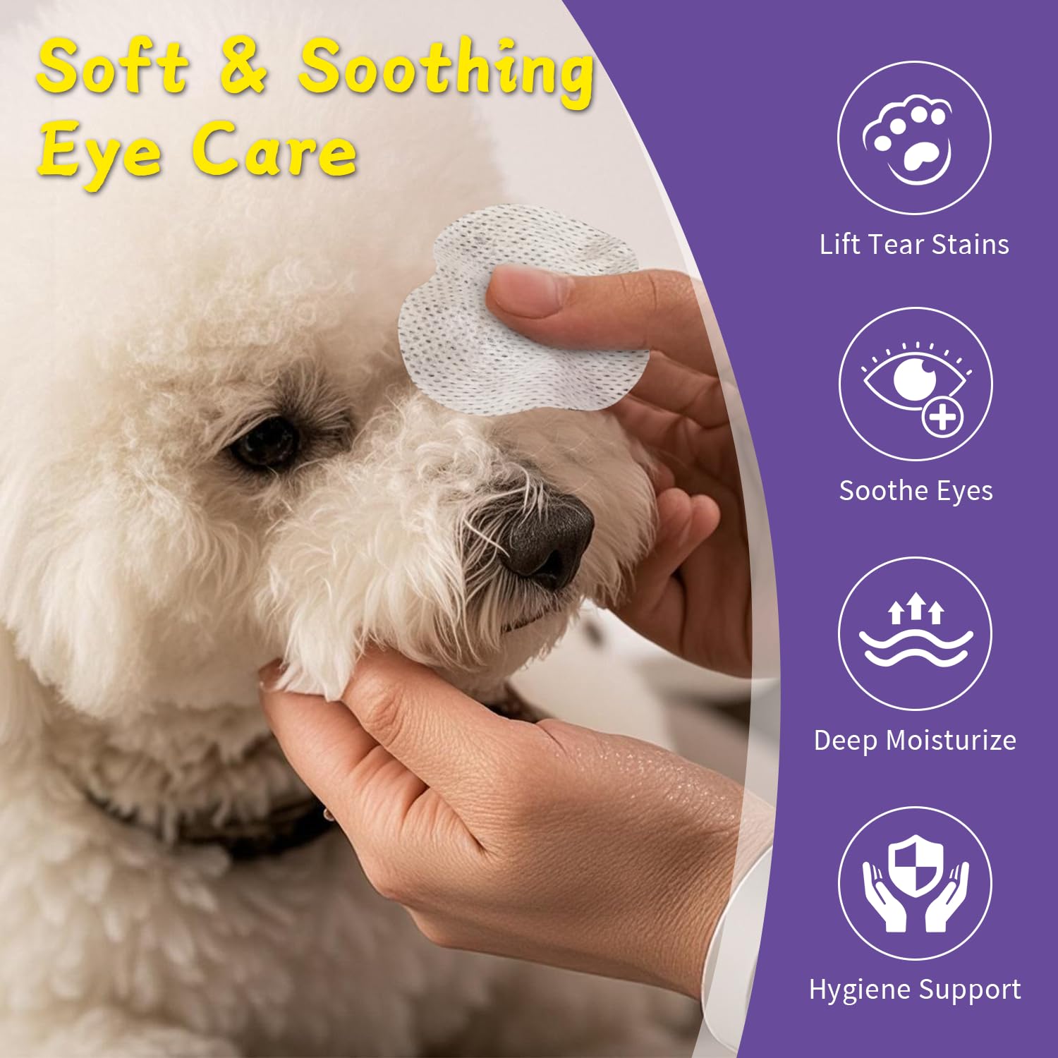 PawBubble Eye Wipes bottle and wipes for convenient daily use