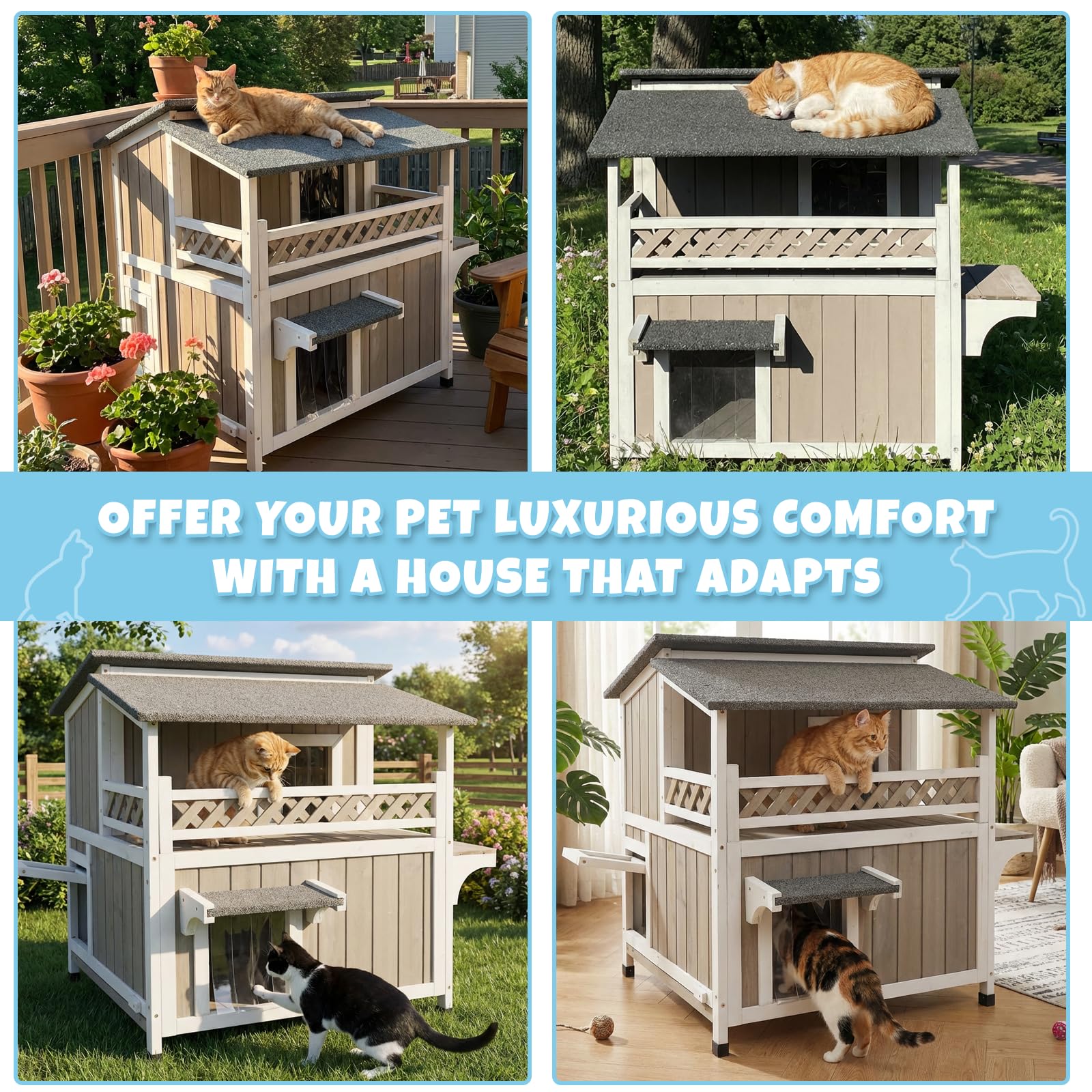 Pawbuilt suitable for 1–2 cats, versatile for home or yard.