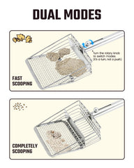 Pawccoli dual-mode litter scoop offering fast clump removal and precise cleaning.