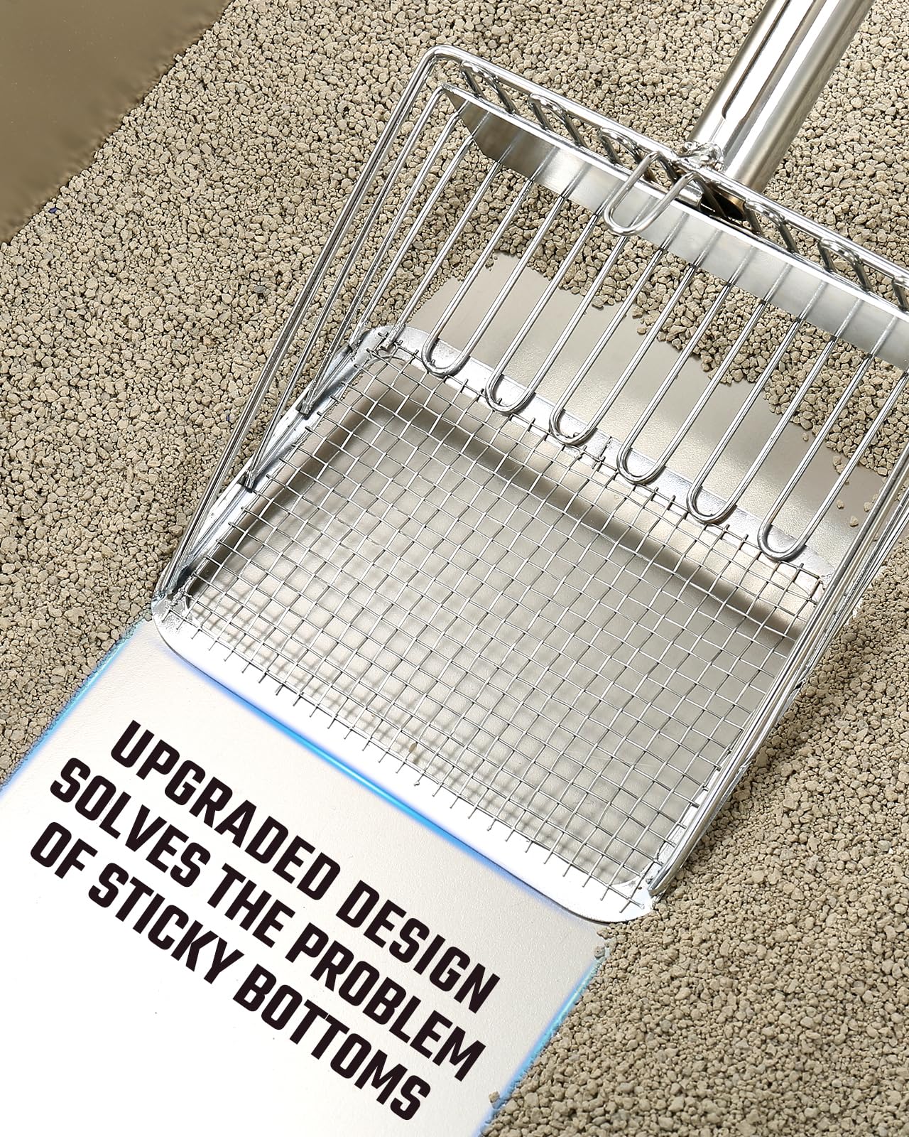 Pawccoli kitten-friendly and adult-cat compatible scoop keeps litter tidy.