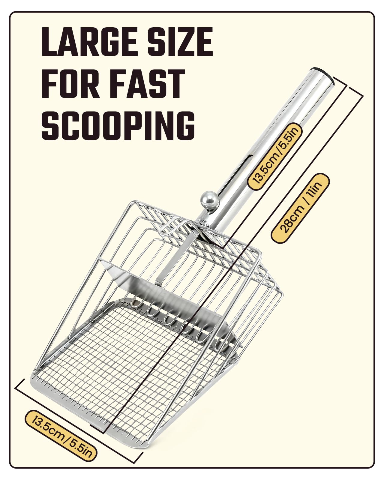 Pawccoli extra-large scoop suits multi-cat households for quick cleanup.