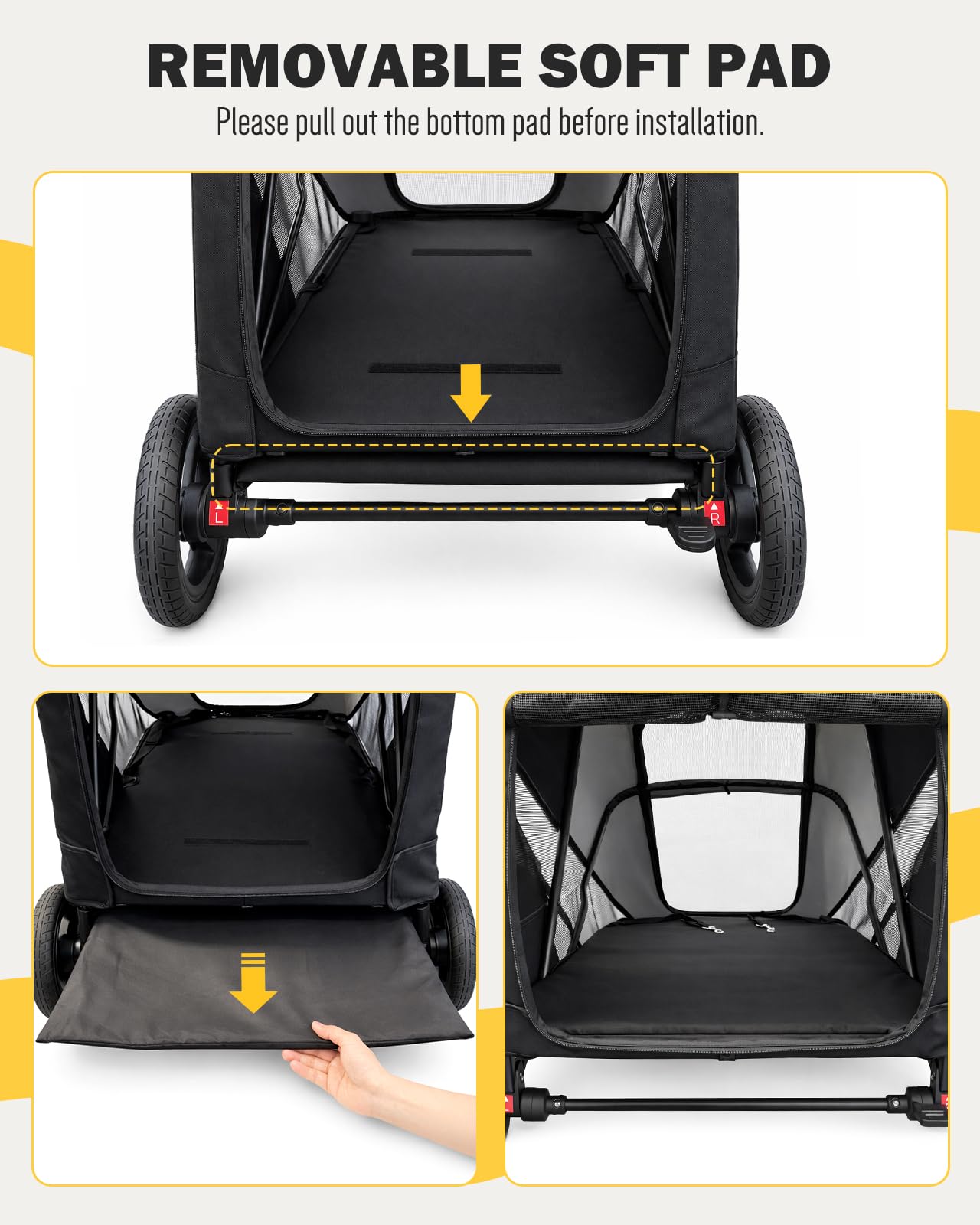 Pawccoli dog stroller 360-degree front wheels enable smooth maneuvering.